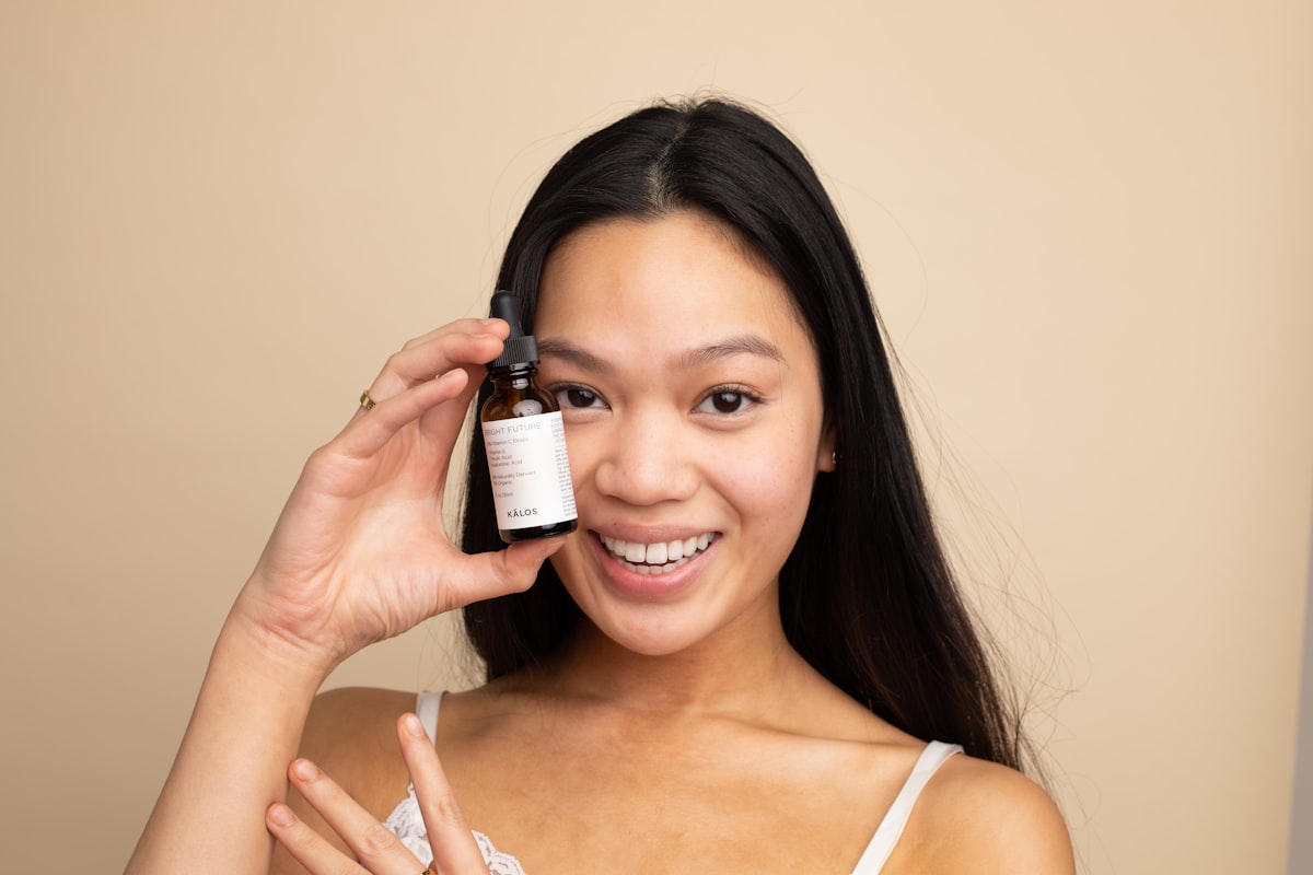 Premium anti-aging retinol serum bottle